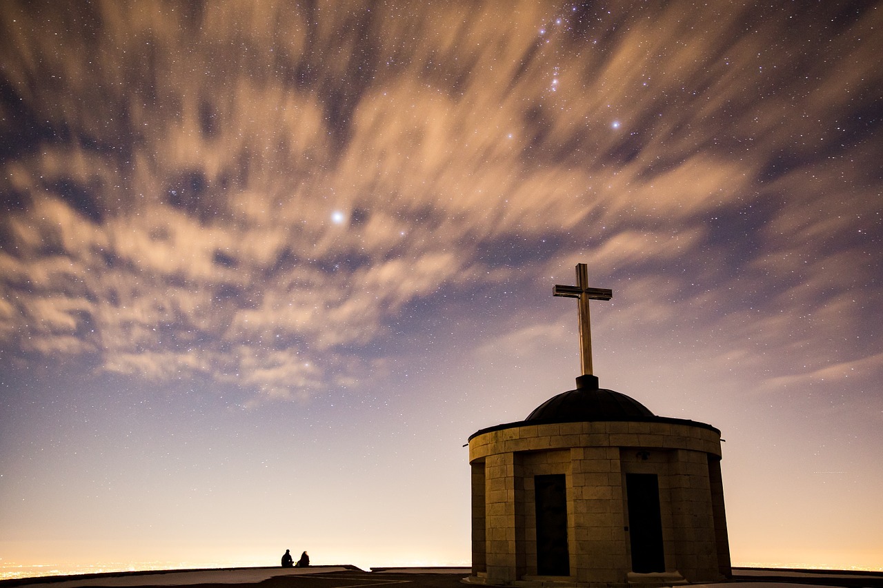 starry sky, church, chapel-1246272.jpg
